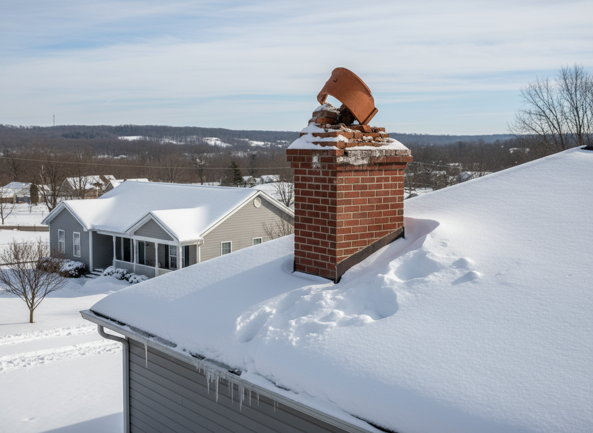 Signs Of Chimney Damage After Heavy Snow In Union Kentucky